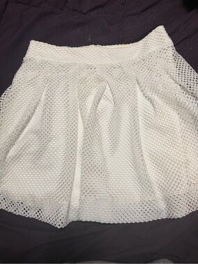 Banana Republic White Mesh Circle Skirt